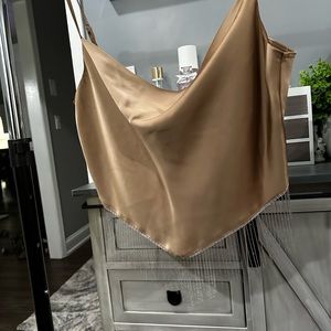 Gold fringe bandana top